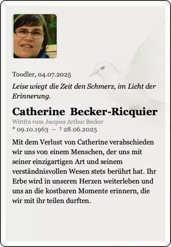 Traueranzeige für Catherine Becker-Ricquier