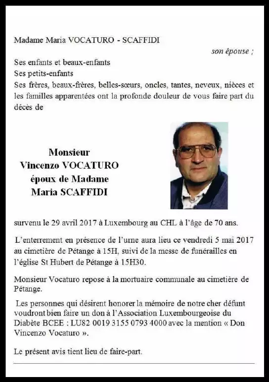 Traueranzeige für Vincenzo VOCATURO