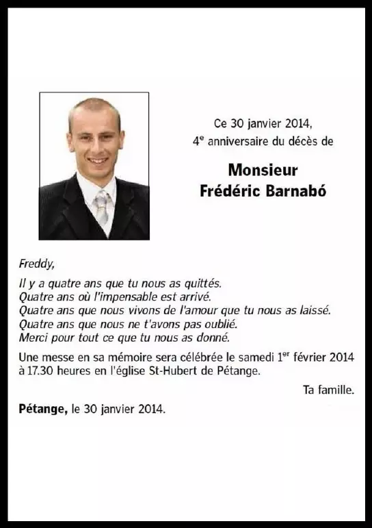 Traueranzeige für Frédéric Barnabó