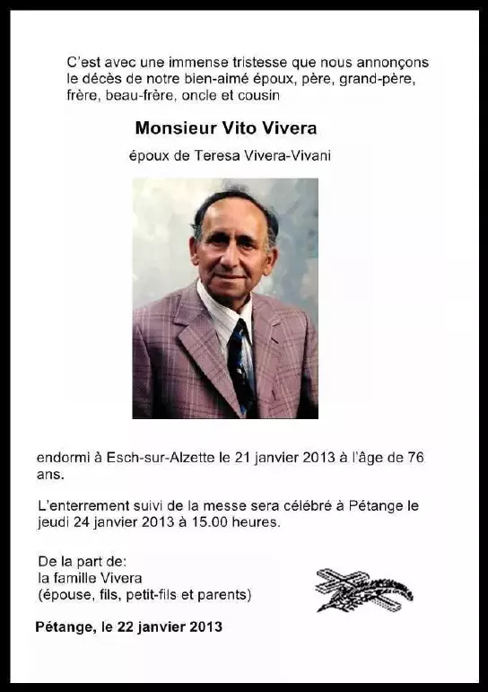 Traueranzeige für Vito Vivera