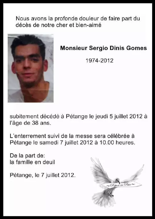 Traueranzeige für Sergio Dinis Gomes