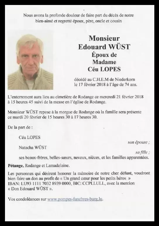 Traueranzeige für Edouard WÜST