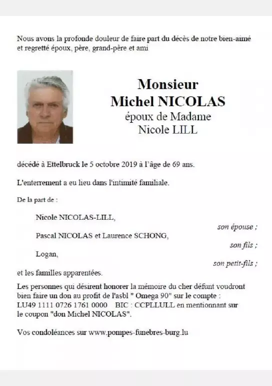 Traueranzeige für Michel NICOLAS