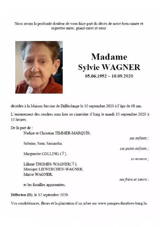 Traueranzeige für Sylvie WAGNER