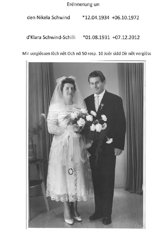 Traueranzeige für Nikela Schwind Klara Schilli