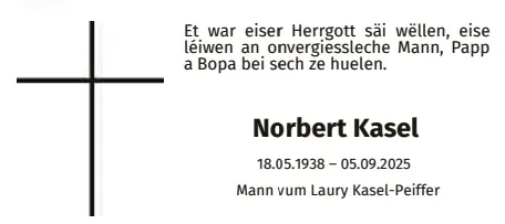 Traueranzeige für Norbert Kasel