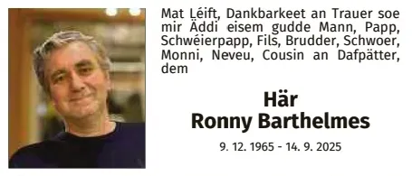 Traueranzeige für Ronny Barthelmes