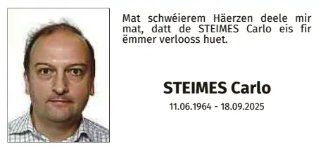 Traueranzeige für Carlo Steimes