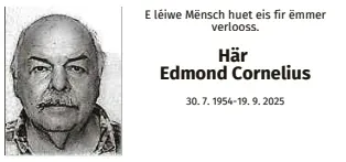 Traueranzeige für Edmond Cornelius