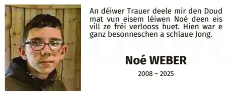 Traueranzeige für Noé Weber