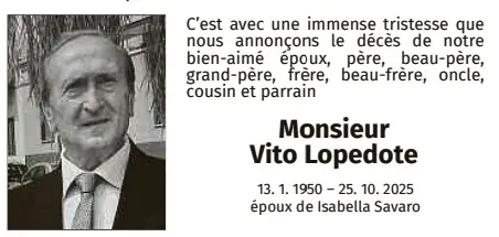 Traueranzeige für Vito Lopedote