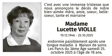 Traueranzeige für Lucette Violle