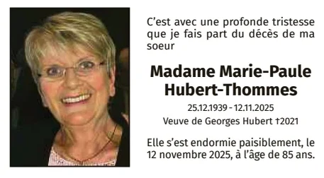 Traueranzeige für Marie-Paule Hubert-Thommes