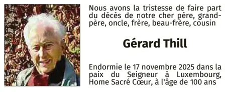 Traueranzeige für Gérard Thill