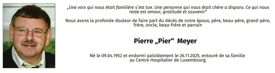 Traueranzeige für Pierre Meyer