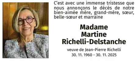 Traueranzeige für Martine Richelli-Delstanche