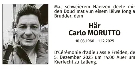 Traueranzeige für Carlo Morutto