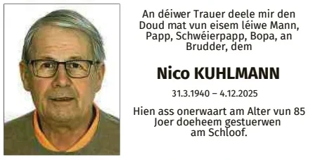 Traueranzeige für Nico Kuhlmann
