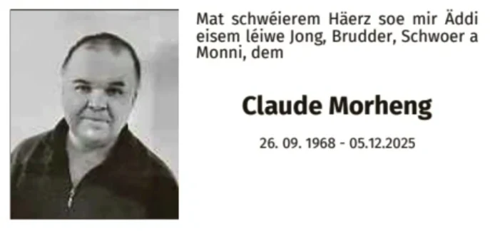Traueranzeige für Claude Morheng