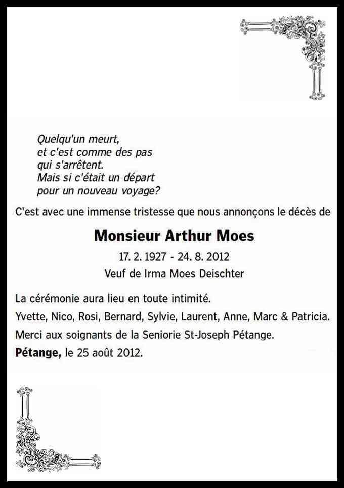 Monsieur Arthur Moes 
