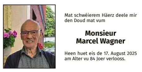 Traueranzeige für Marcel Wagner