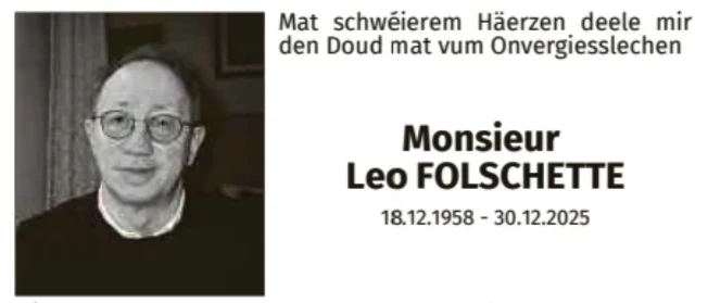 Traueranzeige für Leo Folschette