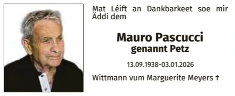 Traueranzeige für Mauro Pascucci