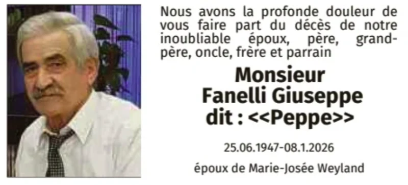 Traueranzeige für Giuseppe Fanelli