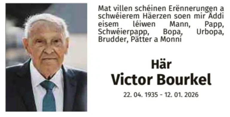 Traueranzeige für Victor Bourkel