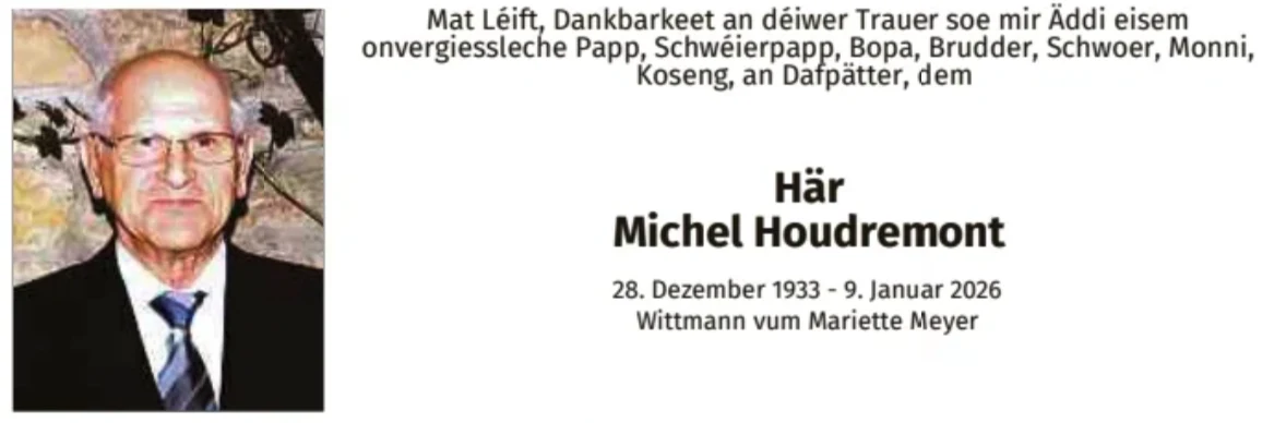 Traueranzeige für Michel Houdremont