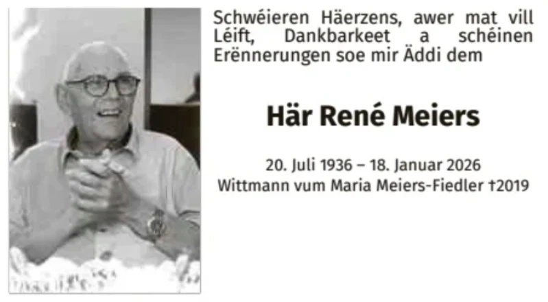Traueranzeige für René Meiers