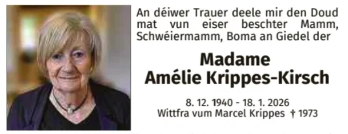 Traueranzeige für Amélie Krippes-Kirsch