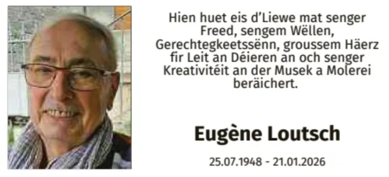 Traueranzeige für Eugène Loutsch