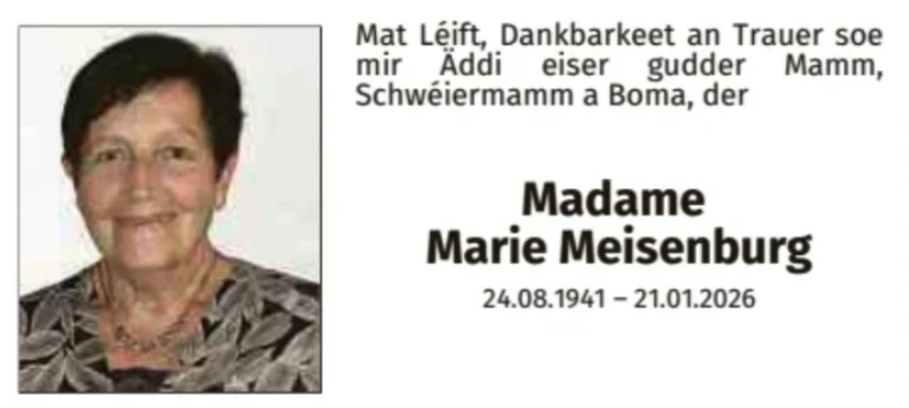 Traueranzeige für Marie Meisenburg