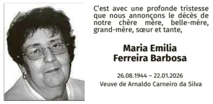 Traueranzeige für Emilia Ferreira Barbosa