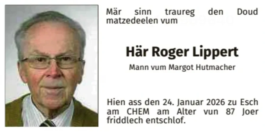 Traueranzeige für Roger Lippert