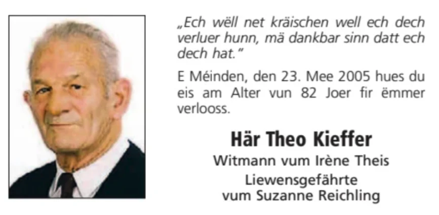 Traueranzeige für Theo Kieffer