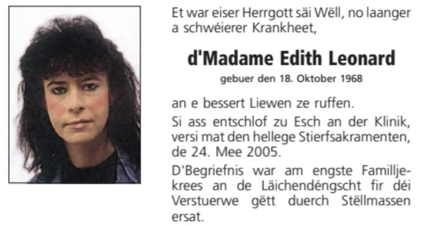 Traueranzeige für Edith Leonard