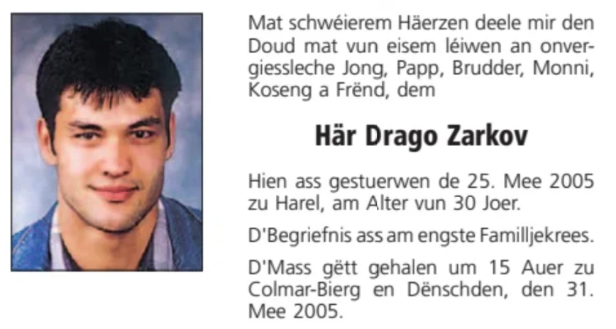 Traueranzeige für Drago Zarkov