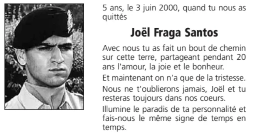 Traueranzeige für Joël Santos