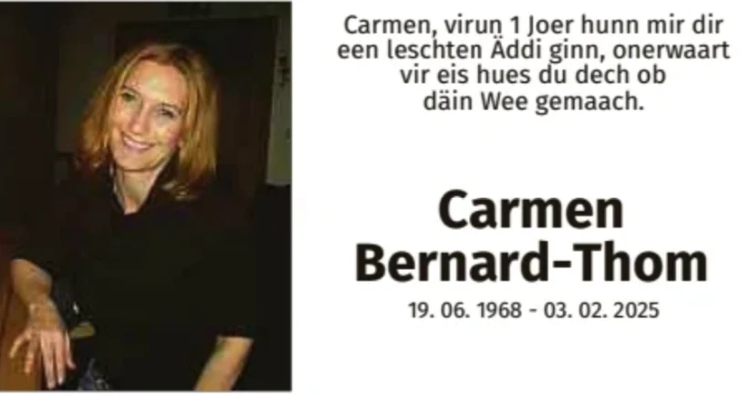 Traueranzeige für Carmen Bernard-Thom