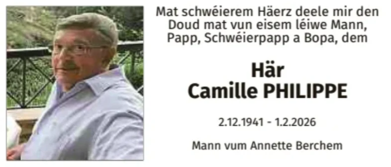 Traueranzeige für Camille Philippe