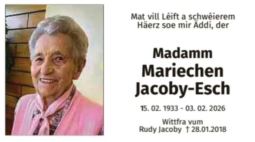 Traueranzeige für Mariechen Jacoby-Esch