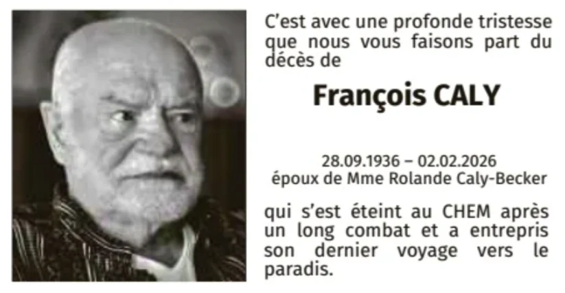 Traueranzeige für François Caly