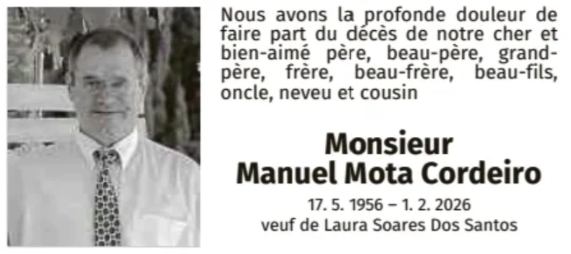 Traueranzeige für Manuel Mota Cordeiro