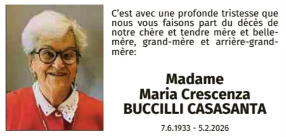 Traueranzeige für Maria Crescenza Buccilli-Casasanta
