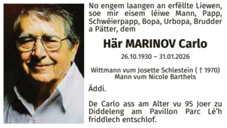 Traueranzeige für Carlo Marinov