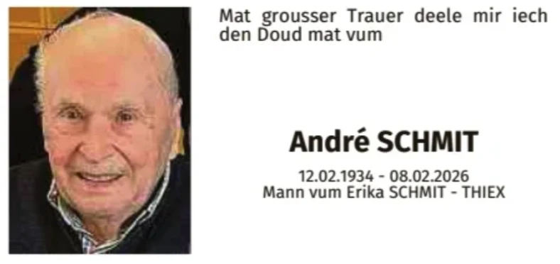 Traueranzeige für André Schmit