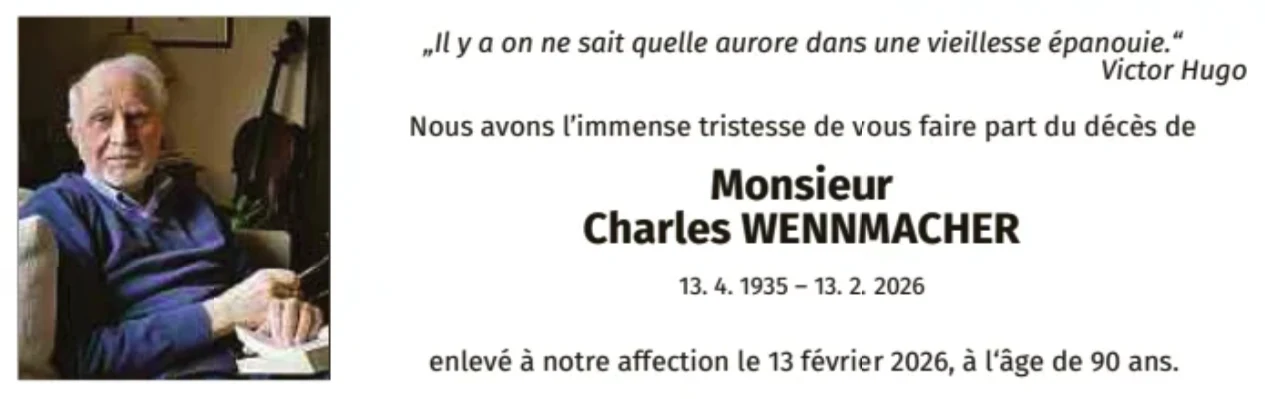 Traueranzeige für Charles Wennmacher