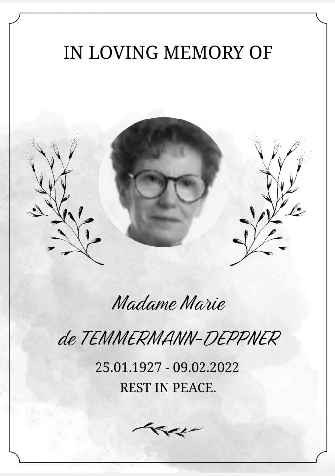 Marie de TEMMERMANN-DEPPNER 